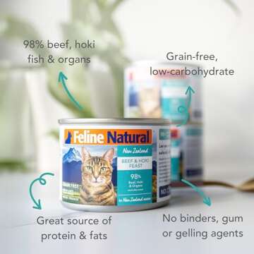 Feline Natural Wet Cat Food Pate, Beef & Hoki Feast - Deliciously Nutritious