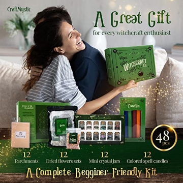 Witchcraft Supplies Kit for Beginners - Crystals and Herbs