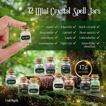 Witchcraft Supplies Kit for Beginners - Crystals and Herbs