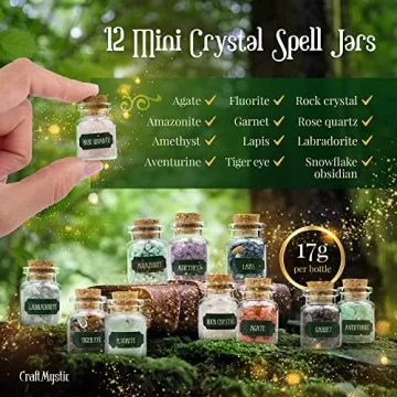 Witchcraft Supplies Kit for Beginners - Crystals and Herbs