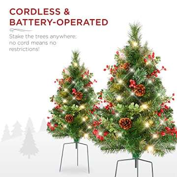 Best Choice 24.5in Outdoor Pathway Christmas Trees