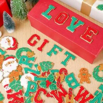 Geosar 54 Iron on Chenille Letter Patches for DIY