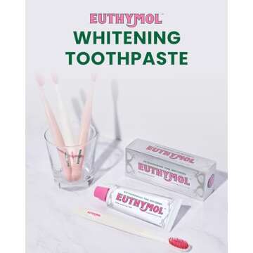 EUTHYMOL Whitening Toothpaste (3.7fl oz*3, Pack of 3) - Stain Removal in 2 Weeks, Long-Lasting Fresh...