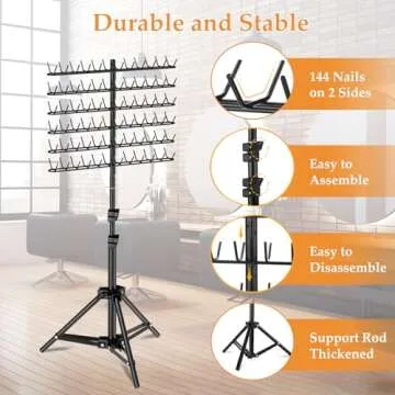 Adjustable 144 Pegs Hair Braiding Rack for Easy Styling