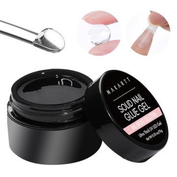 Makartt Solid Nail Glue Gel for Press On Nails- Strong Clear Acrylic Nail Tips Solid Gel Nail Glue f...