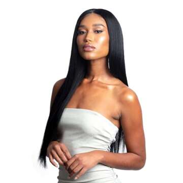 SHAKE-N-GO Glossy Virgin Remy Hair - HD Lace Closure 12" Natural Black 100% Quality