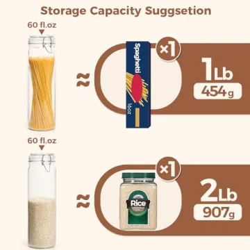 Airtight Glass Jars Set of 3 for Kitchen Storage