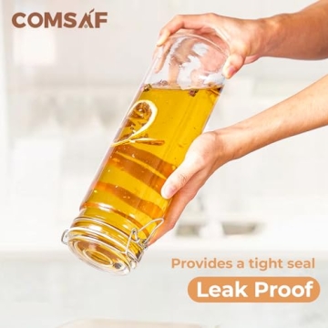 Airtight Glass Jars Set of 3 for Kitchen Storage