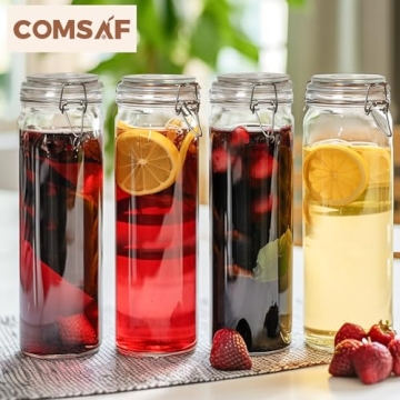 Airtight Glass Jars Set of 3 for Kitchen Storage