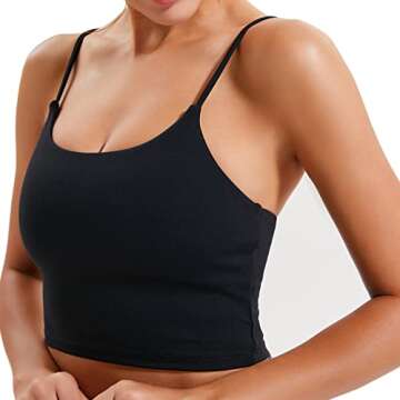 Gecdgzs Sports Bras for Women Longline Padded Crop Tops Running Fitness Yoga Workout Tank Top with B...