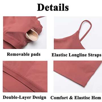 Gecdgzs Longline Padded Sport Bra for Women