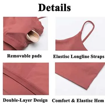 Gecdgzs Longline Padded Sport Bra for Women