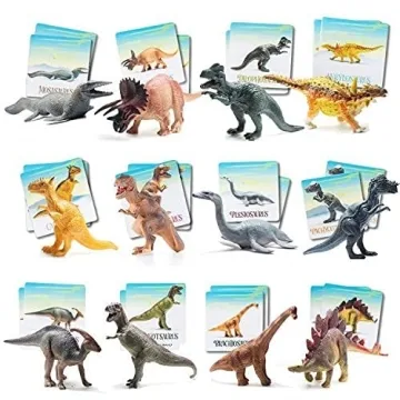 PREXTEX Dinosaur Toy Set with Memory Cards for Kids