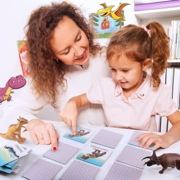 PREXTEX Dinosaur Toy Set with Memory Cards for Kids