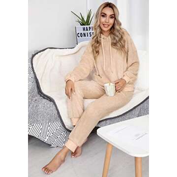 Stylish SIAEAMRG Fuzzy Pajama Set for Women
