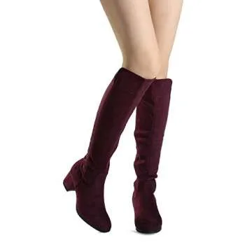 DREAM PAIRS Women's Burgundy Knee High Stretchy Fashion Boots Size 7 M US Jennifer-3