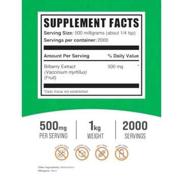 BulkSupplements.com Bilberry Extract Powder - Bilberry Fruit Extract, Bilberry Powder, Bilberry Supp...