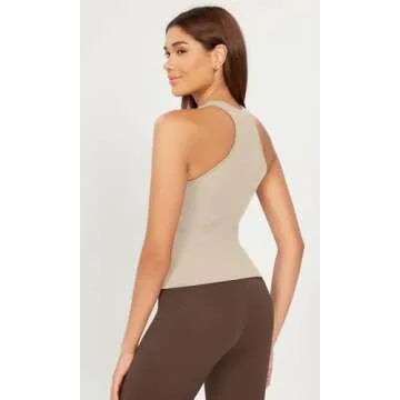 ODODOS Seamless Racerback Tank Tops for Active Women