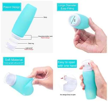 HubHnb 3.4 oz Leakproof Silicone Travel Bottles Set