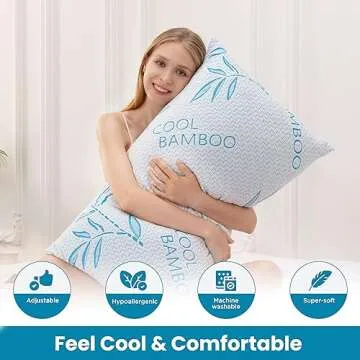 ComfySleep Bamboo Pillows - Adjustable Cooling Memory Foam Set