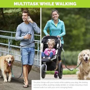 Tuff Mutt Hands-Free Waist Leash for Dogs - Adjustable & Reflective