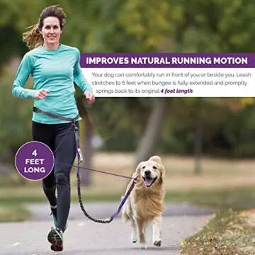 Tuff Mutt Hands-Free Waist Leash for Dogs - Adjustable & Reflective