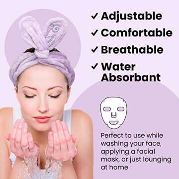 Lindo Twist-N-Twirl Facewash Headband in Purple