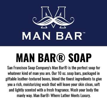 San Francisco Soap Company Peppered Cardamom and Juniper Man Bar - EXFOLIATING - No Harmful Chemicals - Good for All Skin Types - Made in the USA