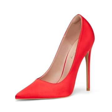 Elisabet Tang High Heels Womens Pointed Toe Heels Satin Pumps Stiletto Bridal Party Dress Evening We...