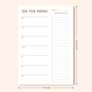 Sweetzer & Orange Gold Meal Planner Notepad for Efficient Meal Prep