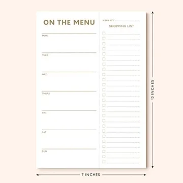 Sweetzer & Orange Gold Meal Planner Notepad for Efficient Meal Prep