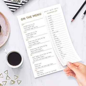 Sweetzer & Orange Gold Meal Planner Notepad for Efficient Meal Prep