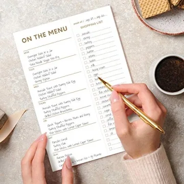 Sweetzer & Orange Gold Meal Planner Notepad for Efficient Meal Prep