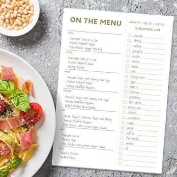 Sweetzer & Orange Gold Meal Planner Notepad for Efficient Meal Prep