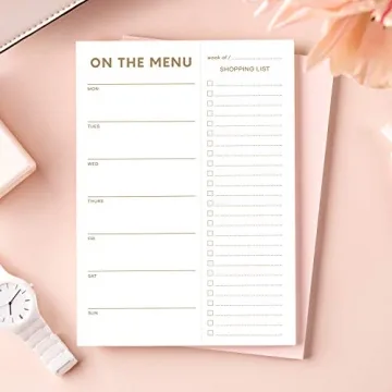 Sweetzer & Orange Gold Meal Planner Notepad for Efficient Meal Prep