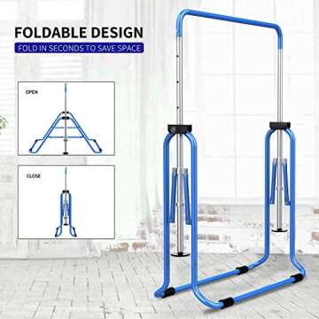 Tepemccu Expandable Gymnastics Bars,Adjustable Height Gymnastic Horizontal Bars,Junior Training Bar Children Folding Training Monkey Bars for Kids