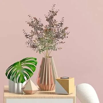 Okngr 4 Pcs Artificial Eucalyptus Leaves Greenery Stems Faux Eucalyptus Leaves Spray Silver Dollar Eucalyptus Branches Plastic Eucalyptus Stems for Floral Arrangement Home Party Wedding Decor