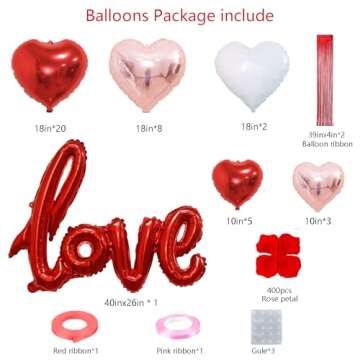 Grcypa Valentine's Day Balloons Kit for Celebration