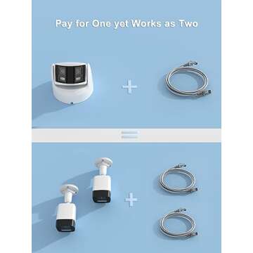 Anpviz 4K PoE Dual Lens Security Camera Outdoor Full Metal Housing, 180 Degree Wide Angle, Panoramic IP Camera with Human/Vehicle Detection, Two Way Talk, Built-in MicroSD Card Slot (H Series)