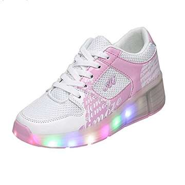 Ufatansy Roller Skate Shoes LED Light Up Shoes with Wheels Roller Shoes USB Rechargealbe Shoes Kids Gifts