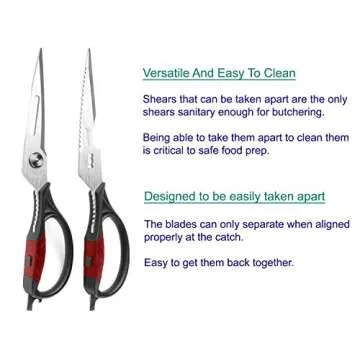 Kitchen Scissors - Heavy Duty Utility Come Apart Kitchen Shears for Chicken, Meat, Food, Vegetables ...