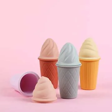 BLUE GINKGO Silicone Ice Cream Sand Toys for Kids