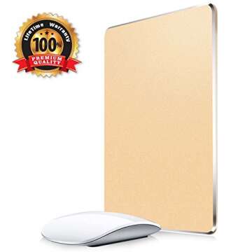 Nulaxy Aluminum Mouse Pad with Non-Slip Rubber Base