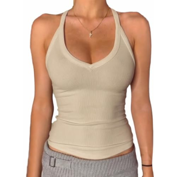 Danysu Racerback Tank Top with Built-in Bra for Women