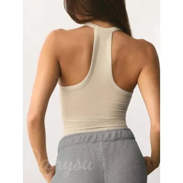 Danysu Racerback Tank Top with Built-in Bra for Women
