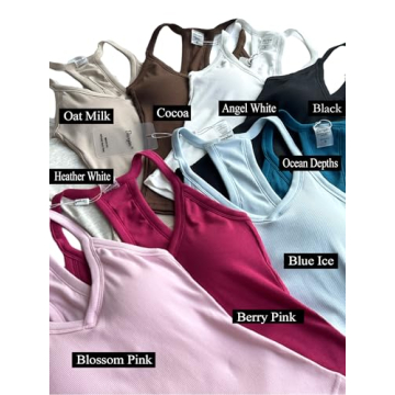 Danysu Racerback Tank Top with Built-in Bra for Women