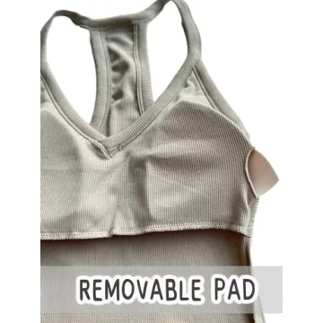 Danysu Racerback Tank Top with Built-in Bra for Women
