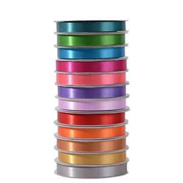 Vibrant 3/8 Inch Satin Ribbons Assorted Colors for Fashion & Crafting
