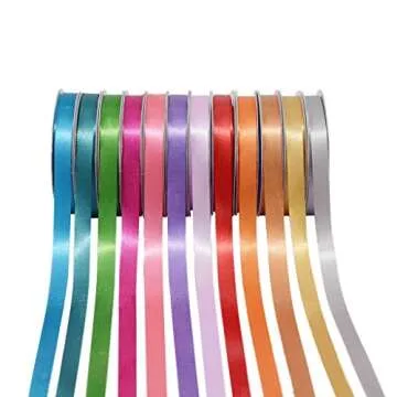 Vibrant 3/8 Inch Satin Ribbons Assorted Colors for Crafting