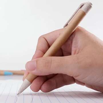 100 Pack Eco-Friendly Pens, 1mm Tip, Black Ink, Medium Point, Retractable Ballpoint Pen, Writing Pens for Journaling, Ideal for Office, School & Home Use (Assorted)